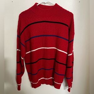 AMERICAN PRIDE *Vintage* Classic Made in the USA Striped Sweater Red Men's Sz‎ M